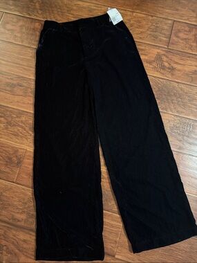 Black Velvet Wide-Leg Pants